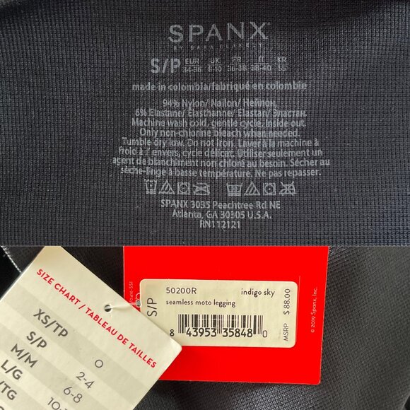 Spanx Indigo Sky Seamless Moto Legging Small New - Picture 5 of 6